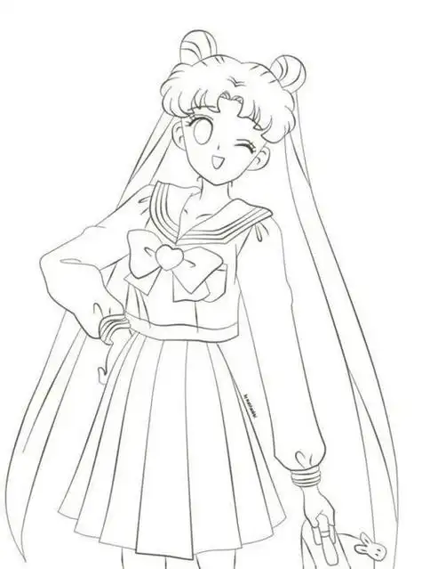 画图片动漫人物美少女战士简笔画图片动漫长发美少女简笔画图片美少女