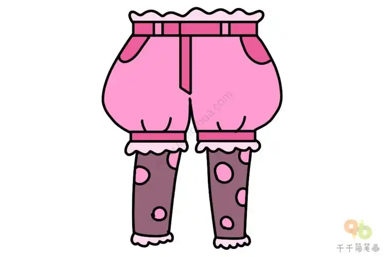 可爱的女生短裤简笔画