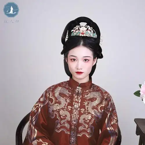 瑞年复古古明制宋制发冠发发簪套装汉服配饰发饰