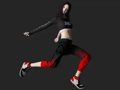 3d街舞美女人物模型