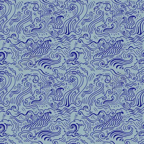 海浪图案.无缝波浪背景-纺织品,壁纸设计,图案填充,网页背景,表面纹理