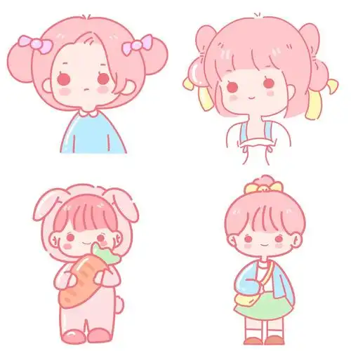 卡通简笔画人物彩色可爱头像