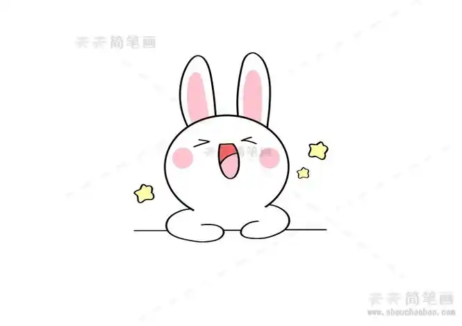 超萌小兔子卡通画法步骤教程,简单又可爱的萌萌哒小兔子简笔画