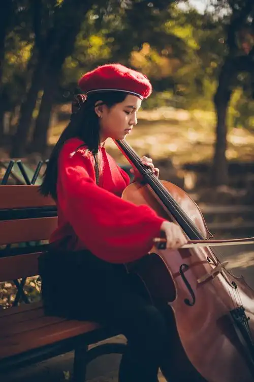 秋日的大提琴少女