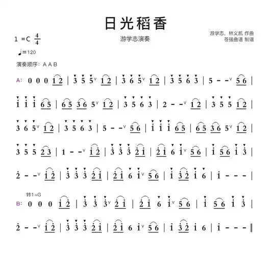 日光稻香简谱第1页