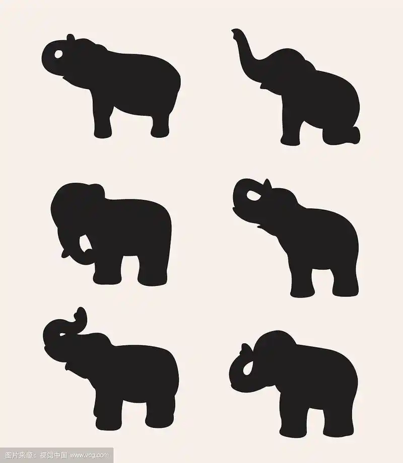 矢量图像的大象剪影
