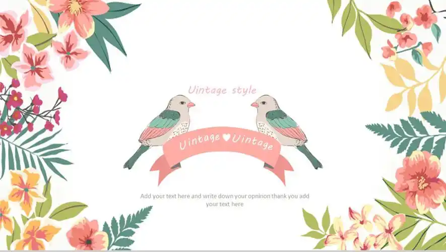 红色小清新花朵欧美唯美商业计划书16素材ppt模板精选