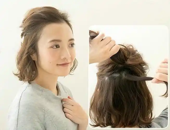 齐肩短发发型扎法(2022年新款短发扎发教程)