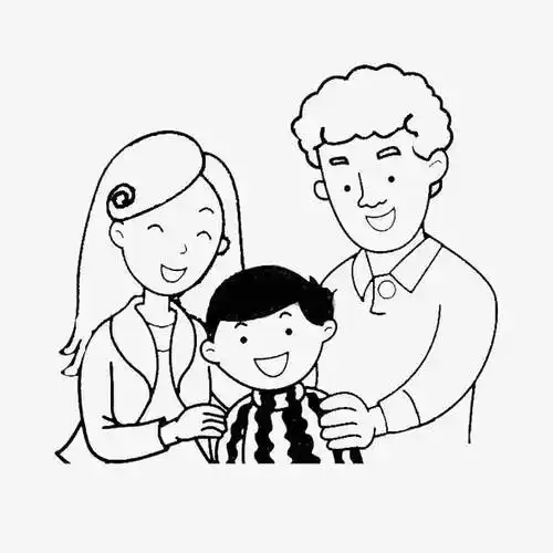 一家三口简笔画 一家三口简笔画手牵手