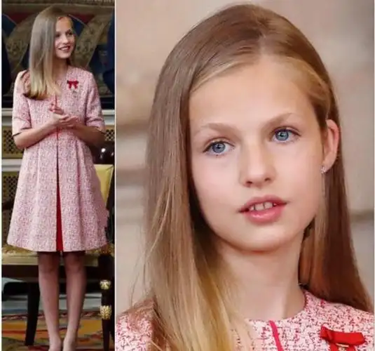 西班牙王室两位小公主对比姐姐莱昂诺尔明显颜值更高淑女范儿