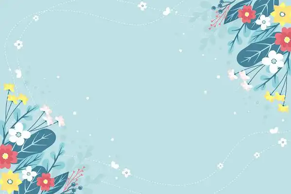 绿色小清新手绘花朵春天花卉海报展板素材背景