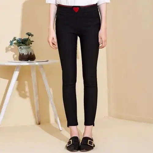 美丽衣橱2018新款裤子女秋黑色松紧腰韩版修身小脚显瘦休闲裤潮a3女士