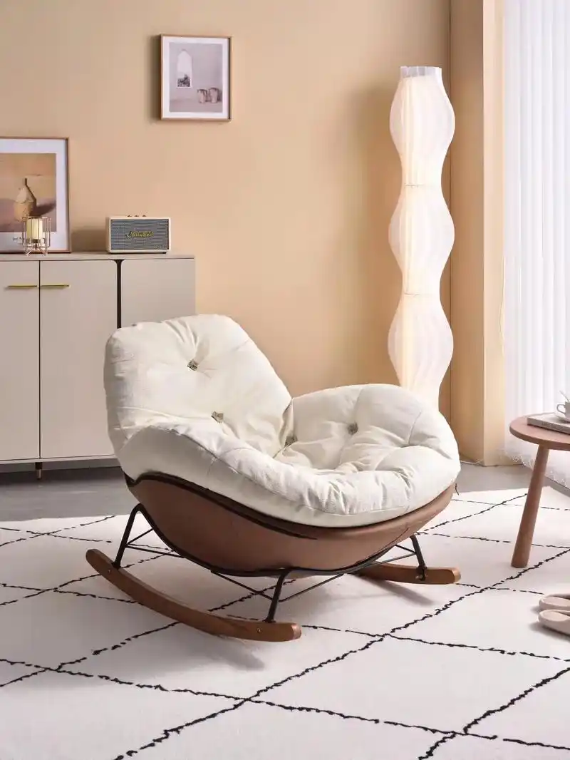 轻奢风摇摇椅躺椅,家用懒人休闲椅子,阳台客厅卧室摇摇椅#摇摇 - 抖音