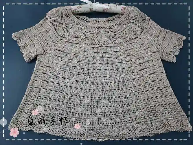 锦鲤鱼女士钩针横钩鱼形花样蕾丝套衫