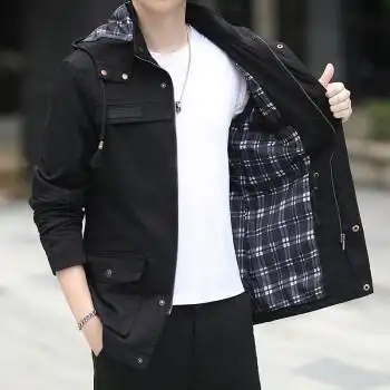 dioulife 外套男秋季夹克衣服潮流中老年男装男士春秋工装夹克青年