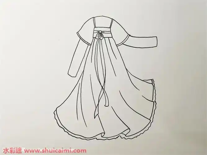 古装裙子怎么画古装裙子简笔画彩色