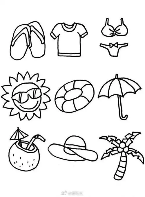 夏天的画的简笔画集
