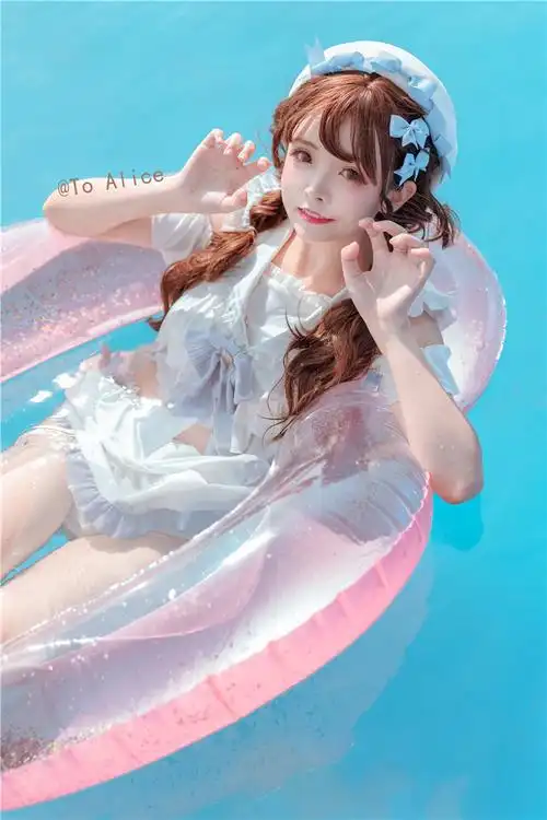 夏季游泳仙女服ins夏日绵绵冰海军风水手领分体泳衣显瘦遮肚温泉泳衣