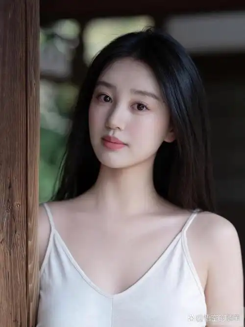 黑色长发如瀑布般流淌,皮肤白皙如玉,仿佛散发着淡淡的光泽.