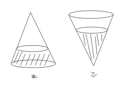 如图所示甲乙两圆锥体容器形状相同体积相等甲容器中水的高度是