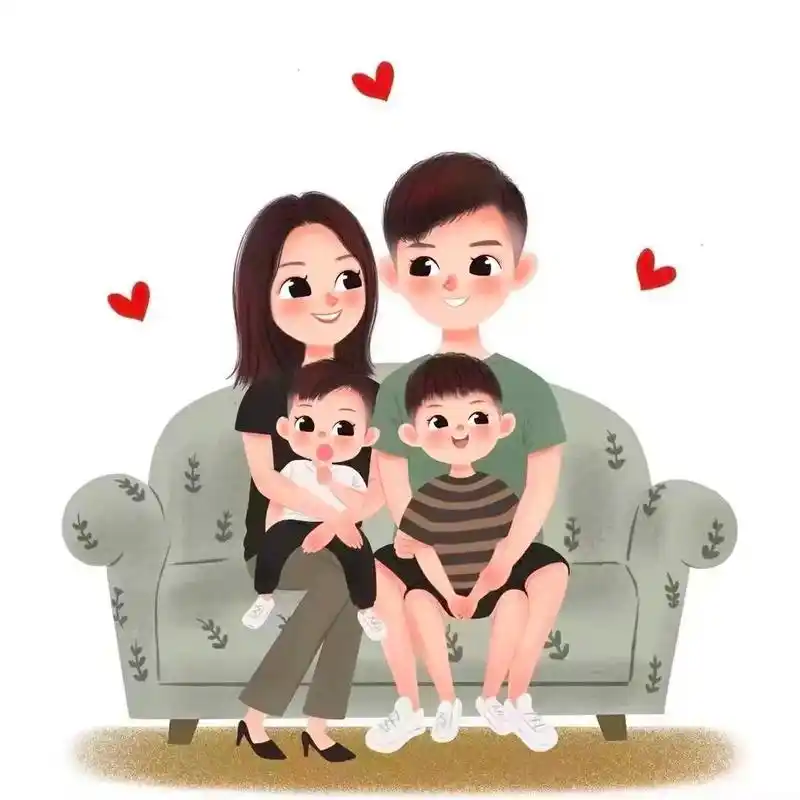 一家四口两儿子的来咯#我的小男孩 #亲子头像 #一家四口  - 抖音