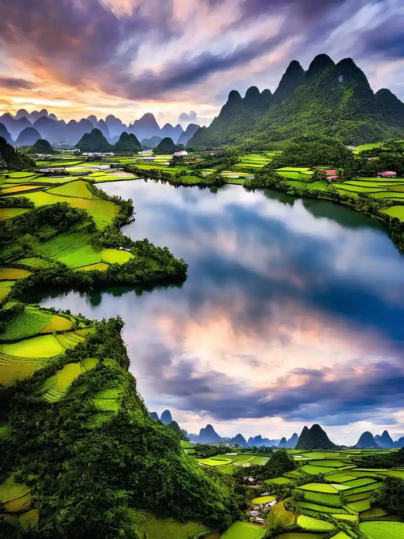 江南美景.如诗如画!#ai绘画 #治愈系风景#唯美意境# - 抖音