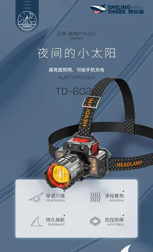 大功率强光头灯进口头灯强光充电亮头戴式大功率夜钓钓鱼专用感应变焦