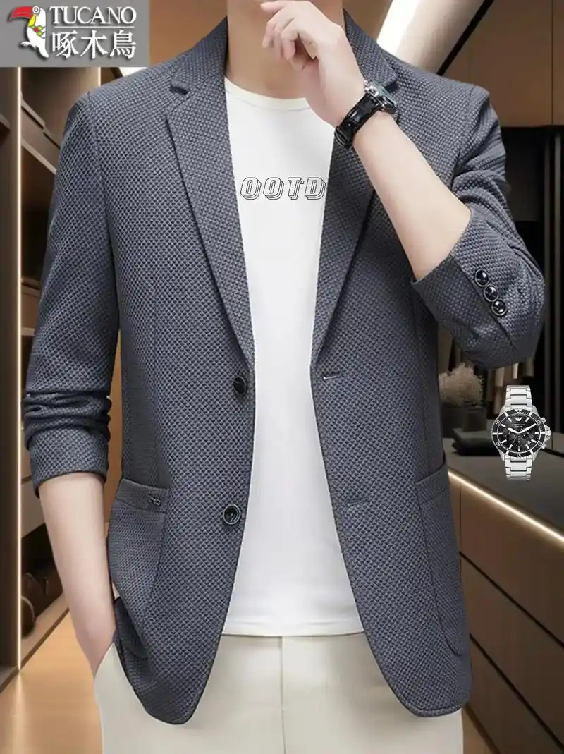 春风十里,不如你身穿精致西服来得帅气.