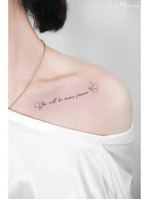 清新北京纹身锁骨的性感魅力啊