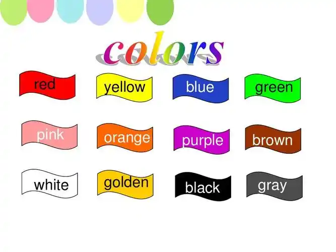 red pink white yellow orange golden blue green purple black