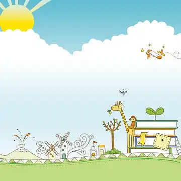 psdjpg儿童节小清新淘宝商业卡通海报展板背景素材aijpg矢量复古卡通