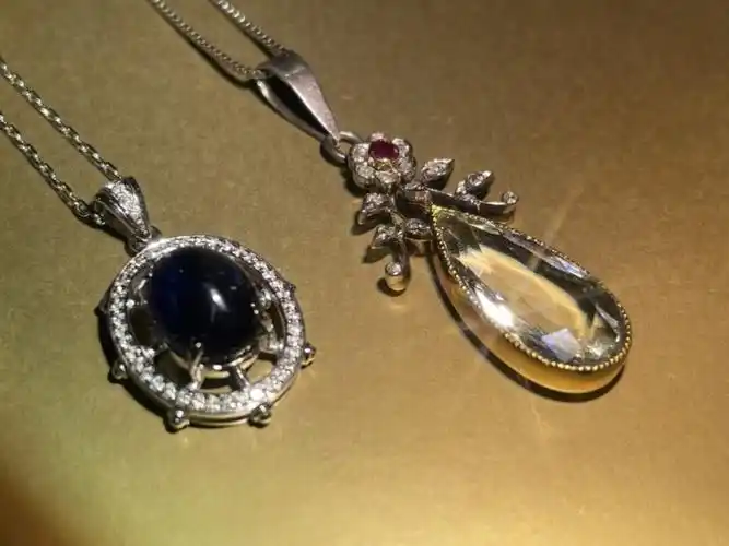 古董海蓝宝项链