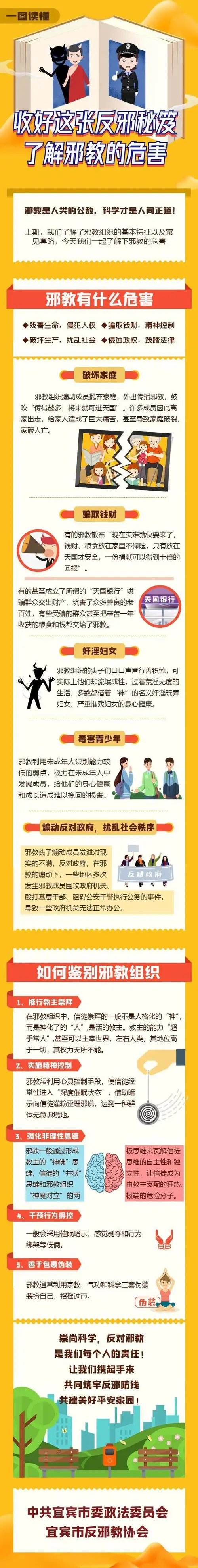 图解:收好这张反邪教秘笈 了解邪教的危害