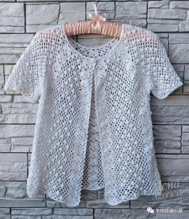 开衫钩衣图解.从上往下钩衣,款式简单优雅.适合不同年纪.#毛 - 抖音