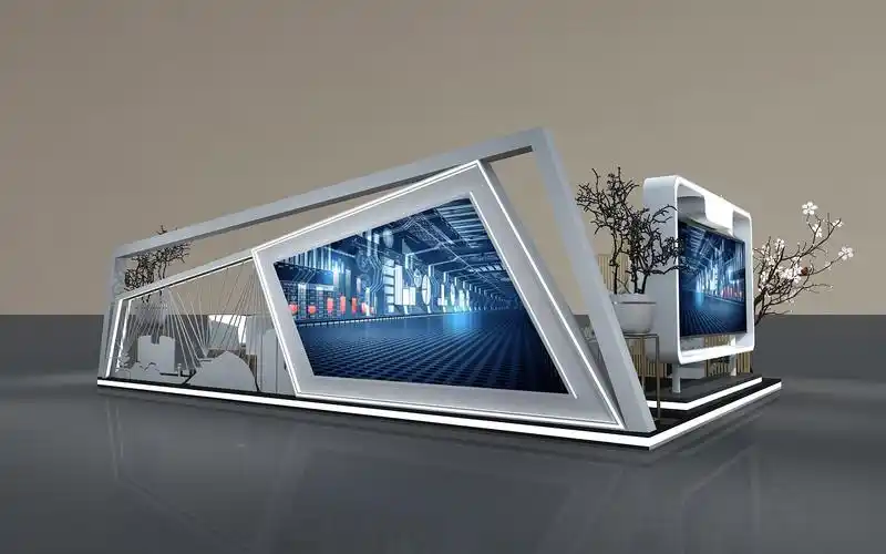 科技高端房地产展位效果图设计