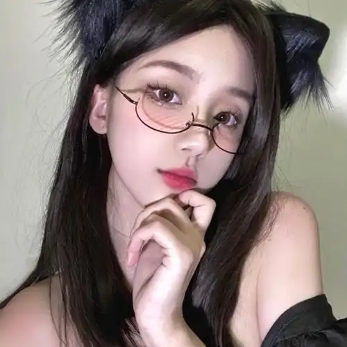 下半框眼镜架女日系软萌妹眼镜金属二次元动漫学生装饰卡哇伊少女黑框