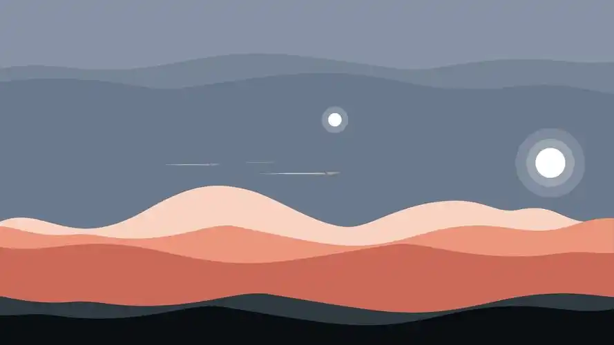 简约淡雅 沙丘 夜间多云 简约设计5k壁纸壁纸