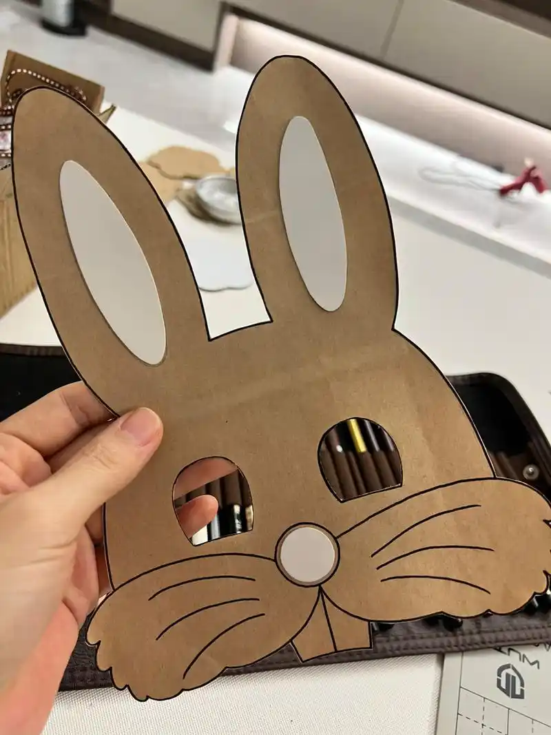 超级简单的圣诞兔面具92|牛皮纸袋改造 为什么戴上面具变这么丑