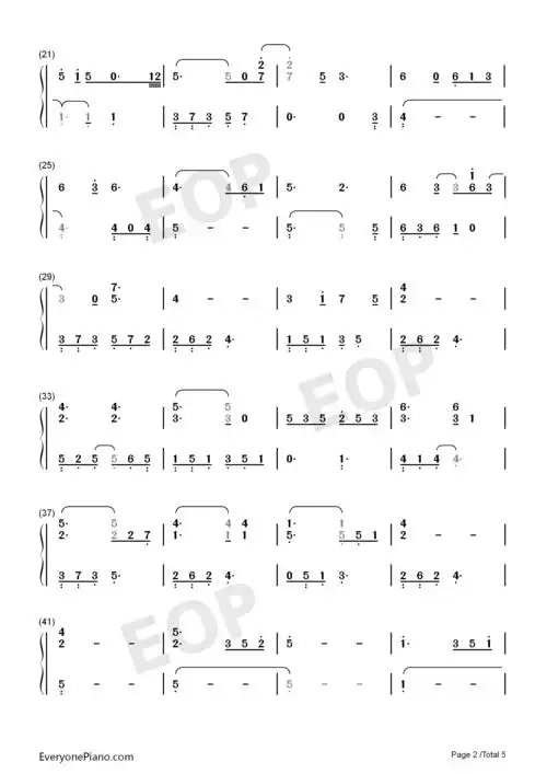 当你老了-伴奏谱双手简谱预览2