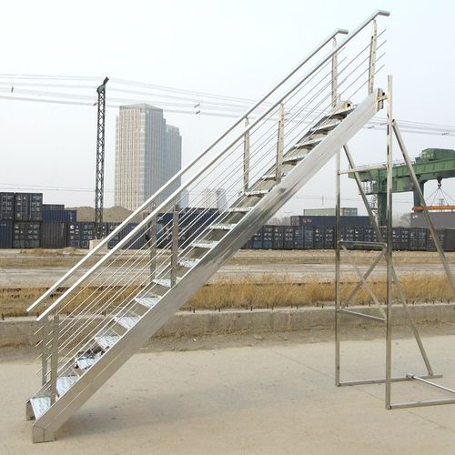 304不锈钢楼梯子定做组装双梁扶手栏杆室内外工程家用梯