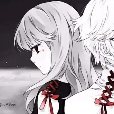 抖音超火黑白动漫情侣头像