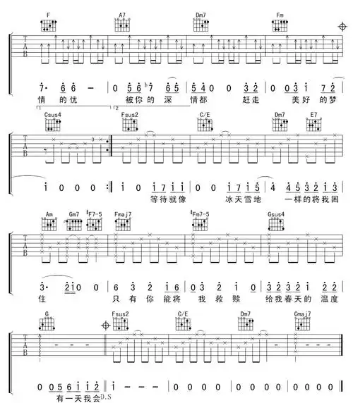 长腿叔叔吉他谱袁娅维c调原版弹唱六线谱高清图片谱