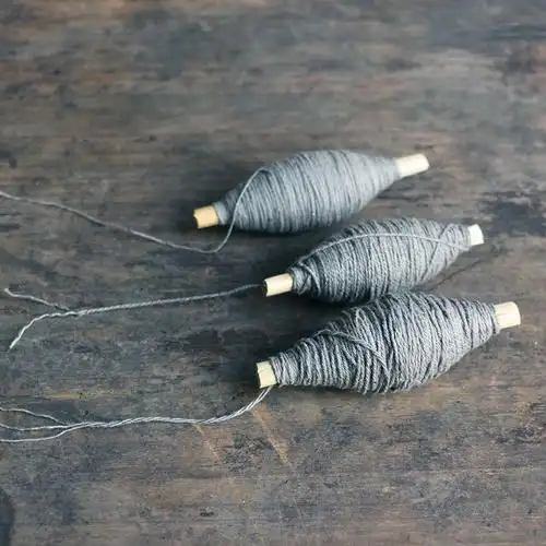 倚山线手染灰草木编织手链缝补山人棉线手工线