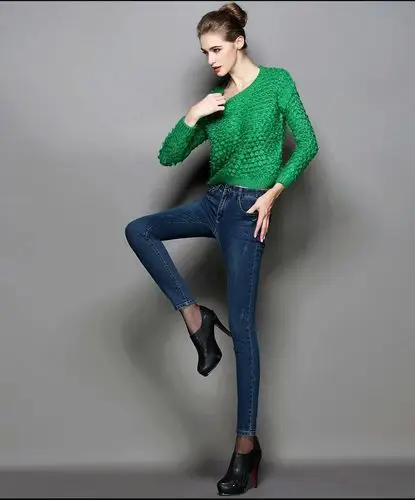 法玛莎2015秋季新品弹力女裤子显瘦小脚裤女装秋装新款牛仔裤长裤修身