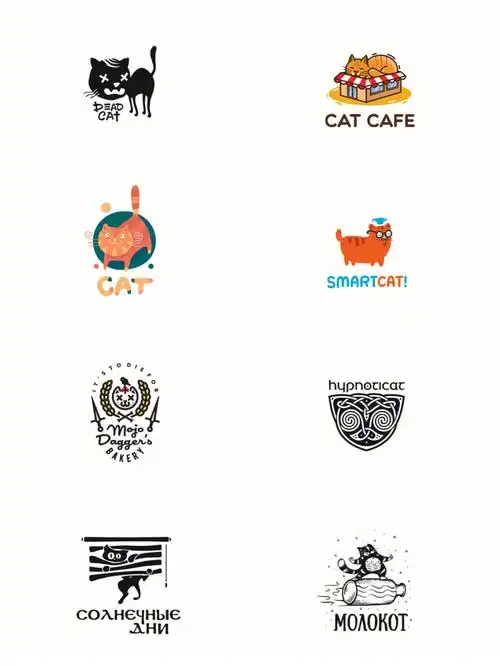 分享一组卡通猫咪logo设计