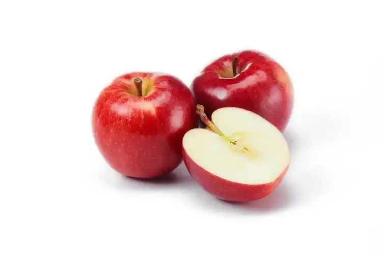 白底水果美味水果苹果红苹果两个苹果半个苹果
