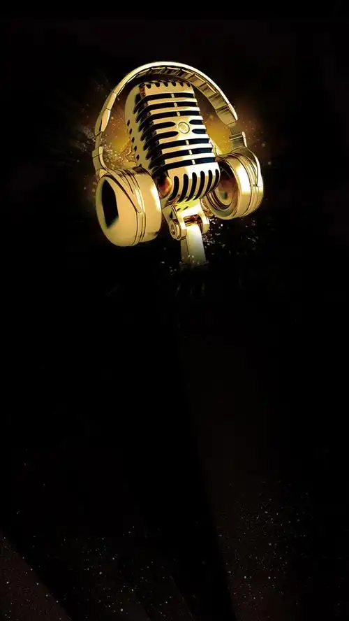 创意简约话筒美声音乐节h5背景素材