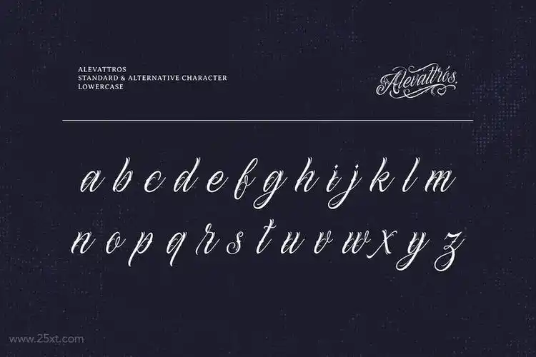 复古风格的英文花体手写字体alevattros