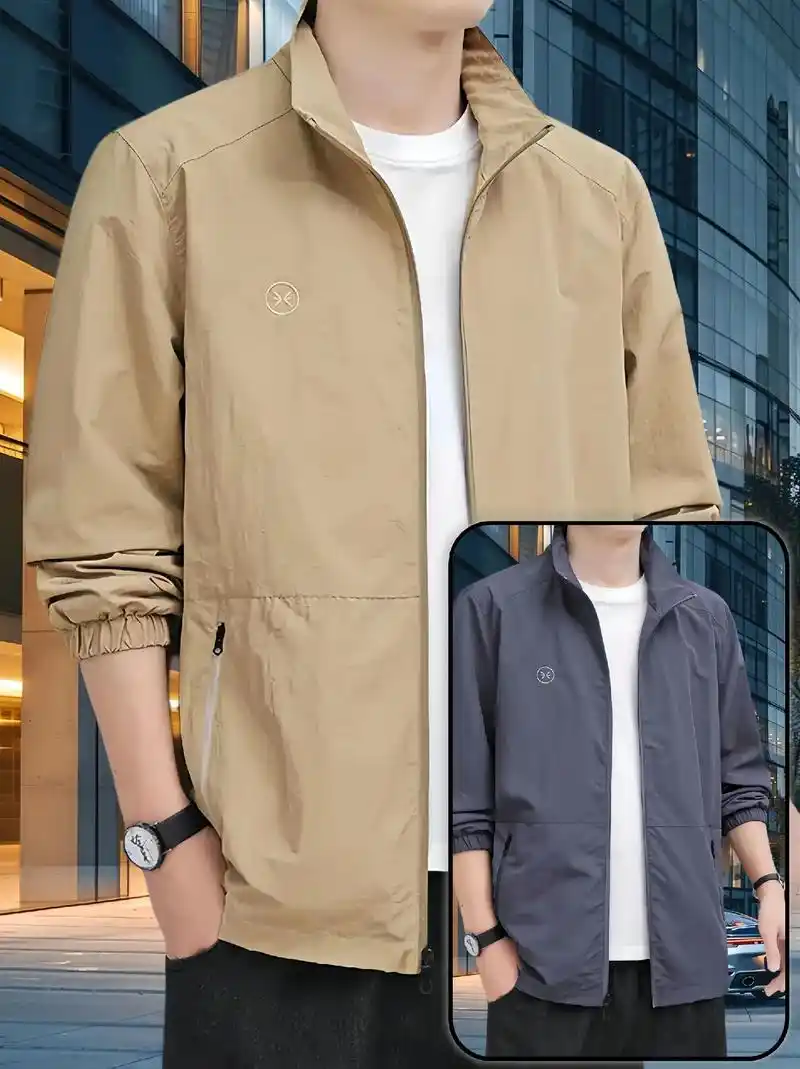 哥哥们,这款春款立领休闲外套,简约大气,版型简约大方