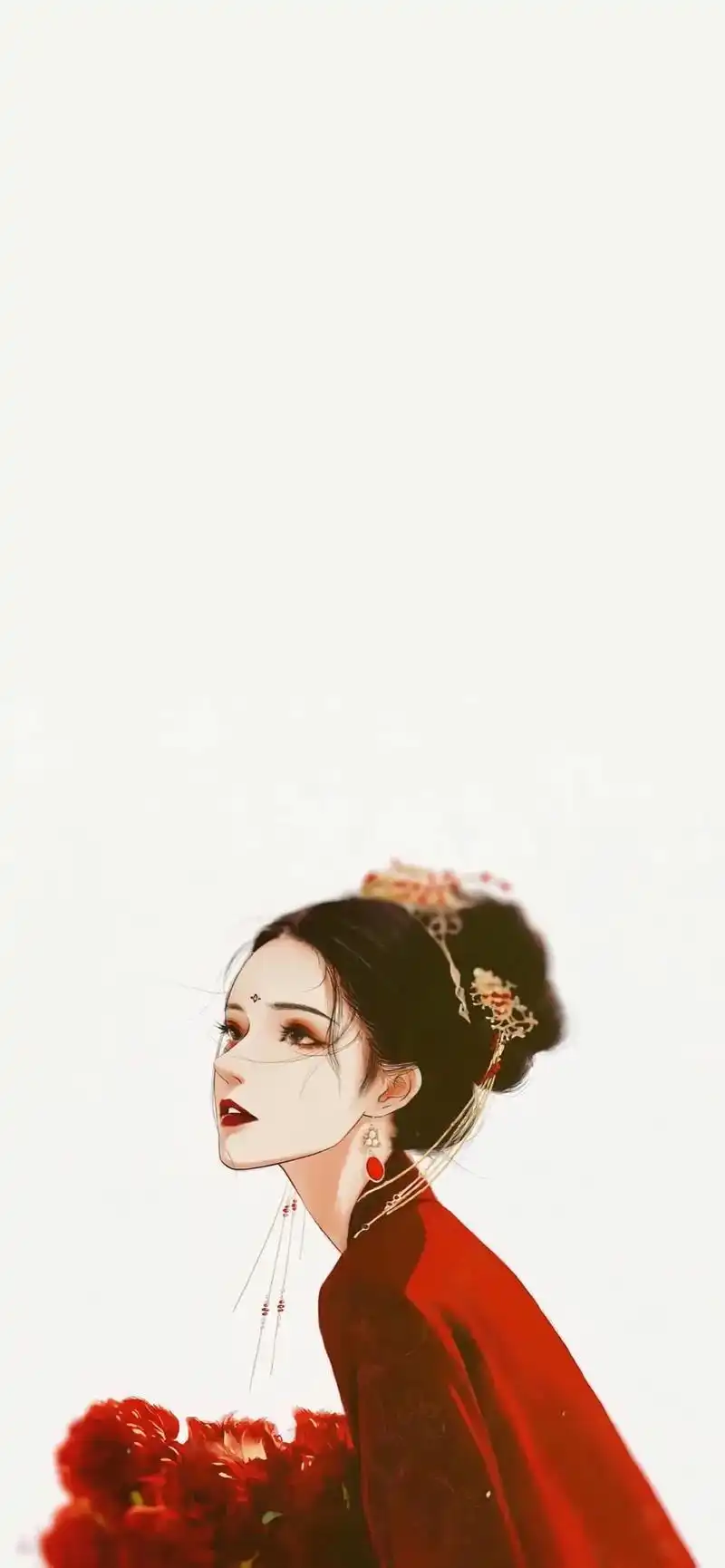 古风 #高清壁纸 #红衣小姐姐 - 抖音